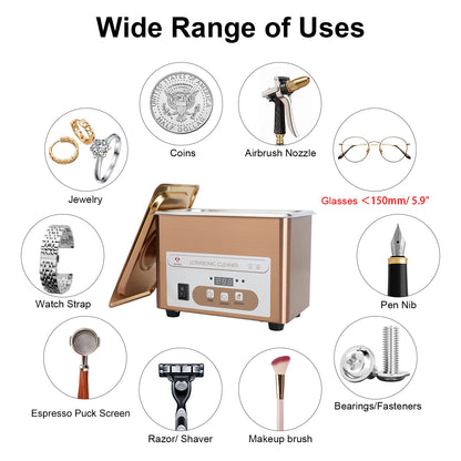 Portable 800mL Ultrasonic Cleaning Machine for Necklaces and Small Parts