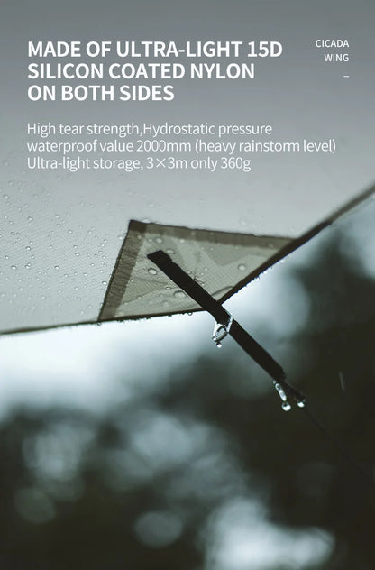 Portable Grey 3x3m Outdoor Awning with UV Protection