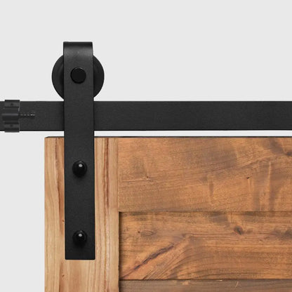 6FT J-Shape Sliding Barn Door Hardware Kit Rustic Black
