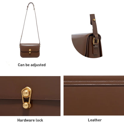Brown Split Leather Designer Tote Handbag