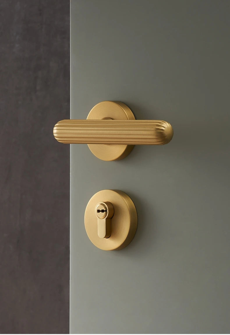 Heavy Duty Brass Door Handle Lever Interior Wood Doors