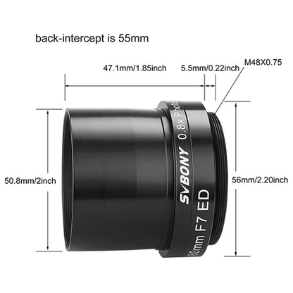 0.8x Field Flattener Focal Reducer for 80mm ED Telescopes
