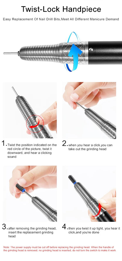 65W Rechargeable Professional Nail Drill Machine