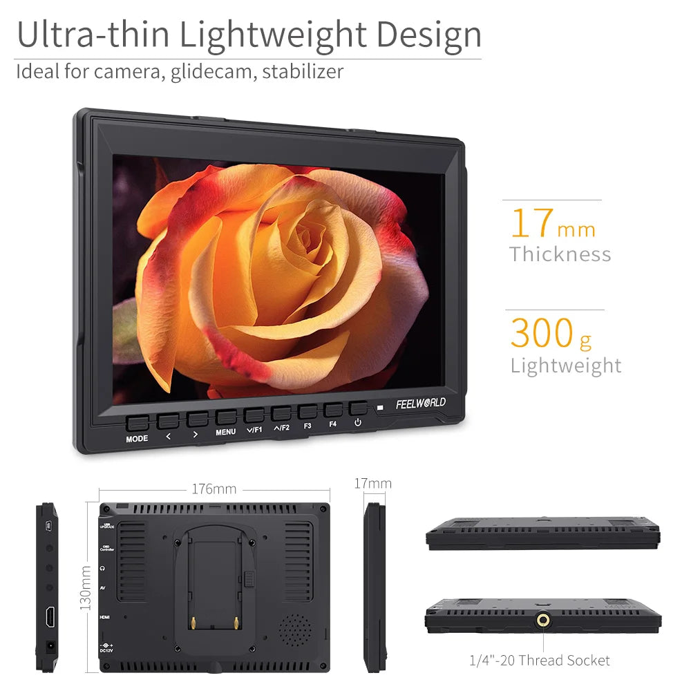 7 Inch IPS 1280x800 DSLR Field Monitor with Peaking Focus