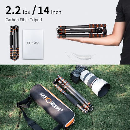 60 Inch Carbon Fiber Tripod with Detachable Monopod