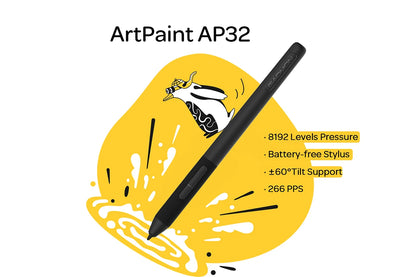 12 Inch Drawing Tablet with Battery-Free Pen & 8 Keys