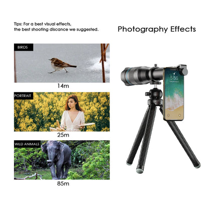 Smartphone 60x Telescope with Adjustable Tripod and Remote Control