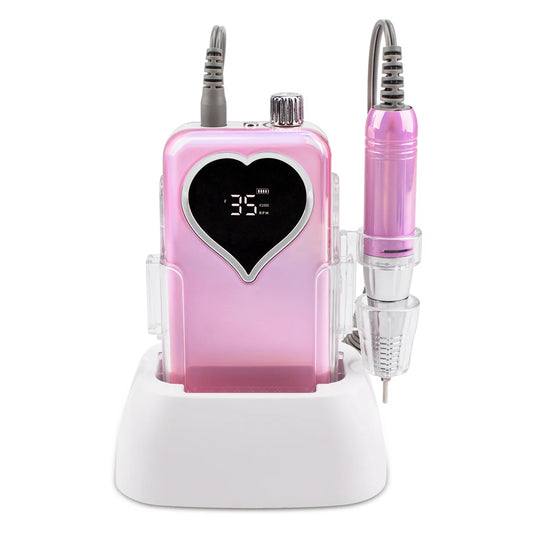 Electric Nail Drill 35000RPM Acrylic File Heart Screen