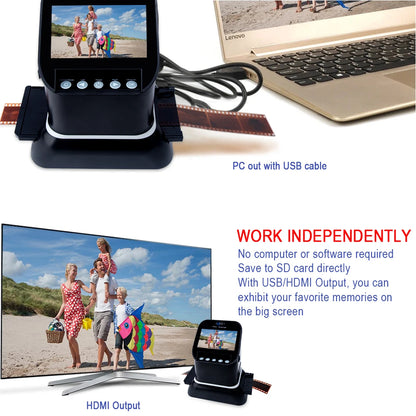 High-Resolution 35mm Film Scanner with 16GB SD Card