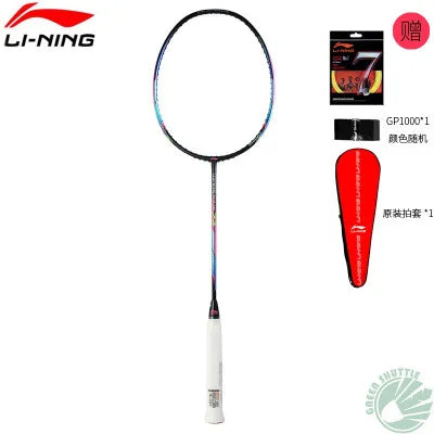 Carbon Fibre Badminton Racket Pre-Strung Lightweight Black