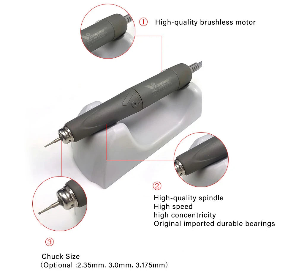 50000RPM Brushless Nail Drill Micromotor 2.35mm