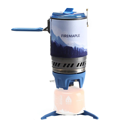 Blue Lightweight Jet Burner Camping Stove Set
