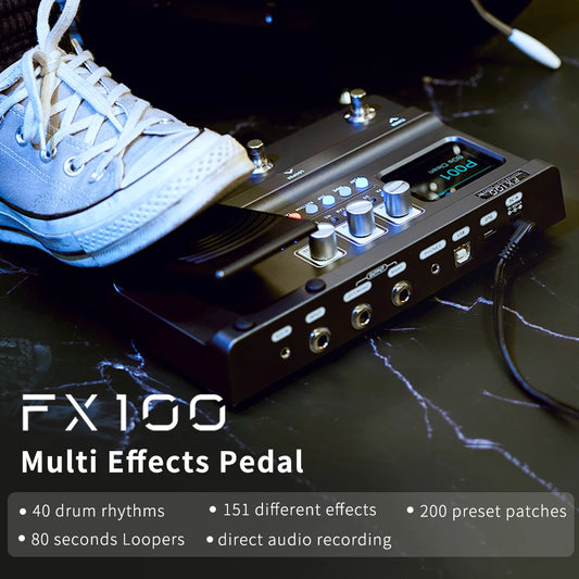 FX100 Guitar Pedal with Expression Pedal and Amp Models