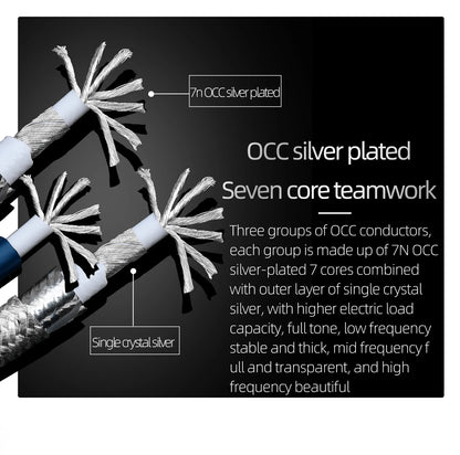 2m Silver-Plated HIFI Power Cable for Audio