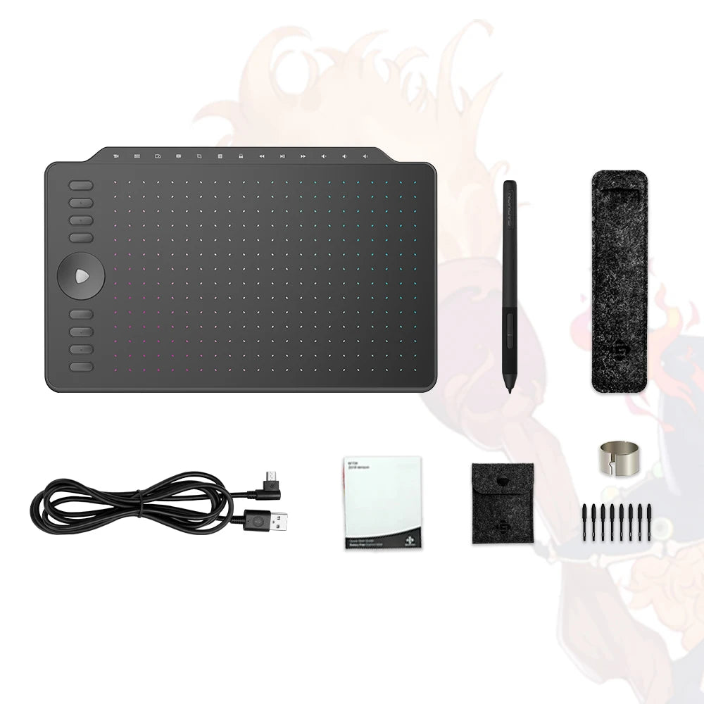 12 Inch Drawing Tablet with Battery-Free Pen & 8 Keys