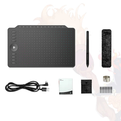 12 Inch Drawing Tablet with Battery-Free Pen & 8 Keys