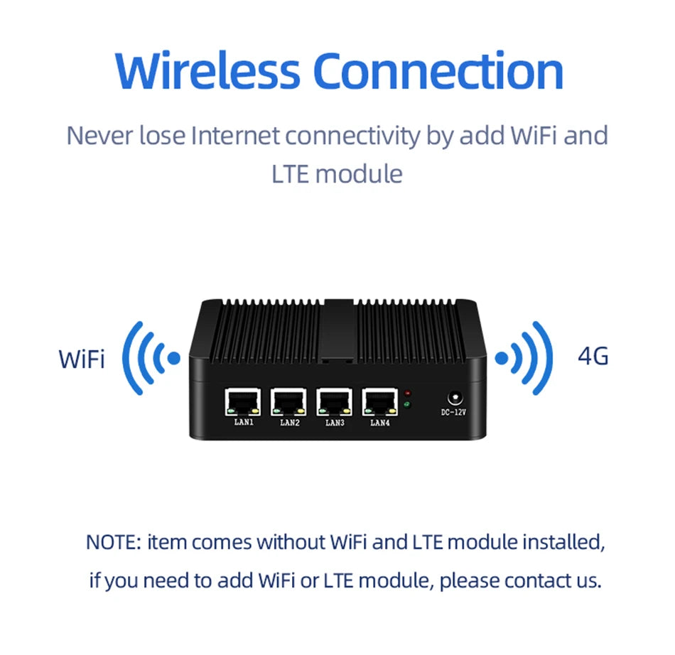 Barebone Firewall Mini PC Quad-Core 2.5G Multi-LAN