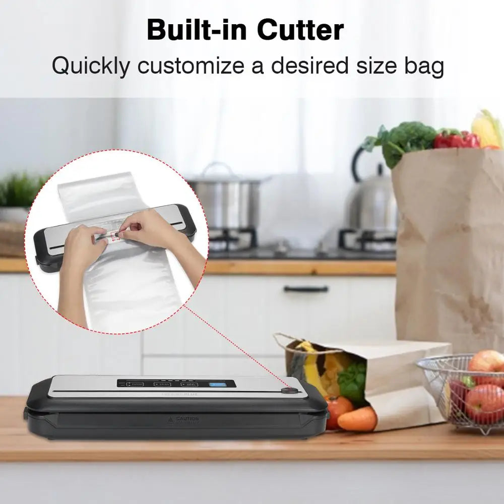 Automatic Vacuum Sealer Food Preservation Machine with Cutter