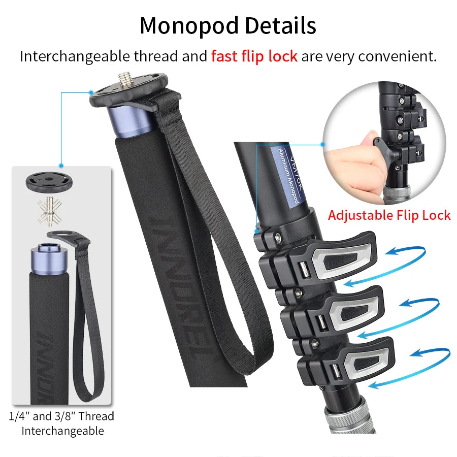 Lightweight Video Monopod Stand DSLR Travel Support