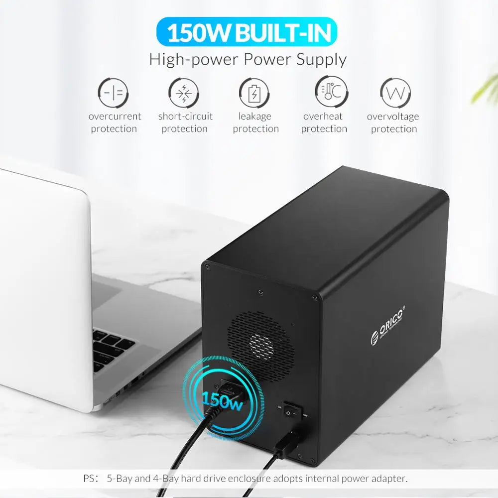 4 Bay 3.5 HDD Docking Station Dual-Chip 150W