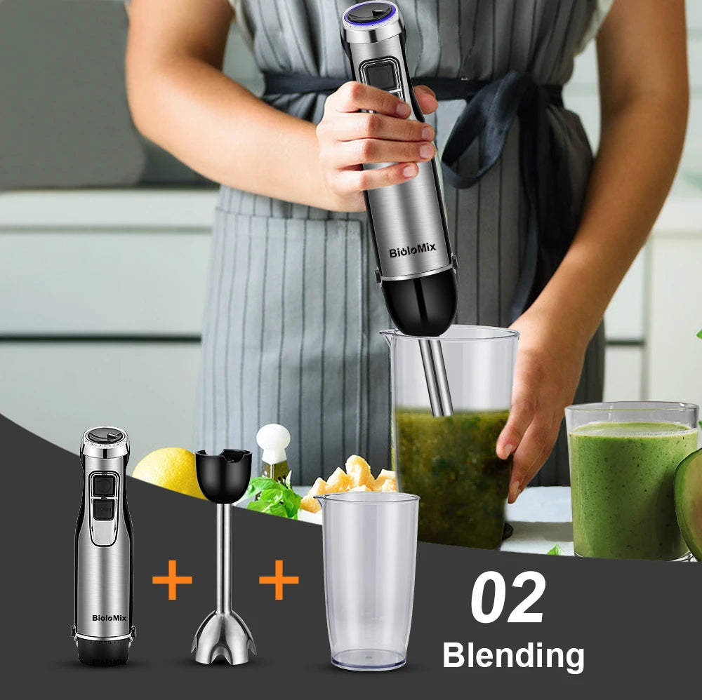 1200W 4-in-1 Immersion Hand Blender with Chopper