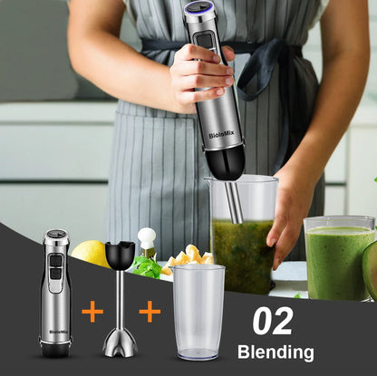 1200W 4-in-1 Immersion Hand Blender with Chopper