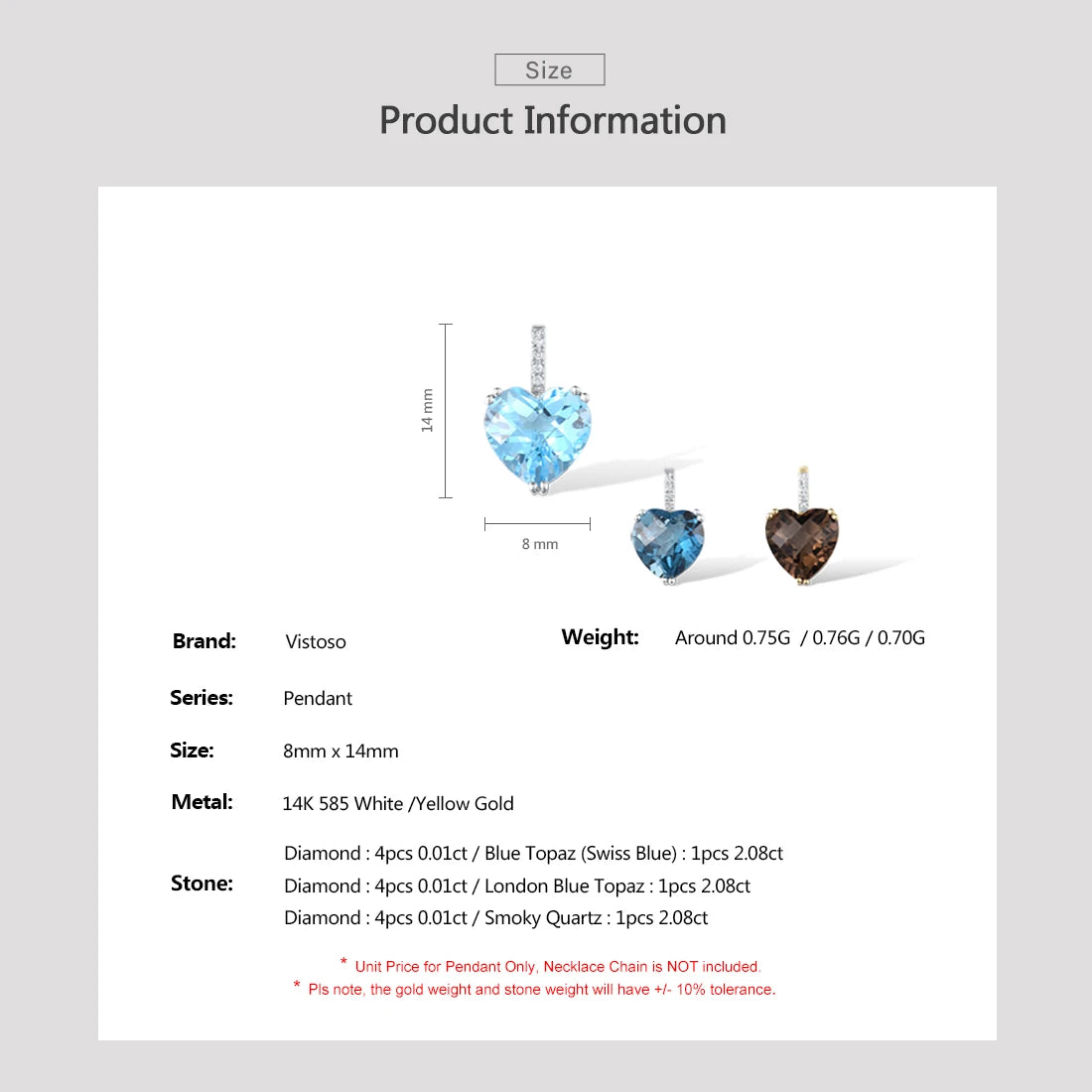 Radiant Swiss Blue Topaz 14K Gold Pendant Necklace
