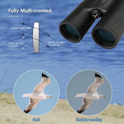 10x42 HD Waterproof Binoculars with Bak4 Prism for Wildlife Viewing