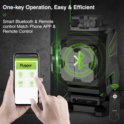 16-Line 4D Laser Level with Bluetooth & Remote Control