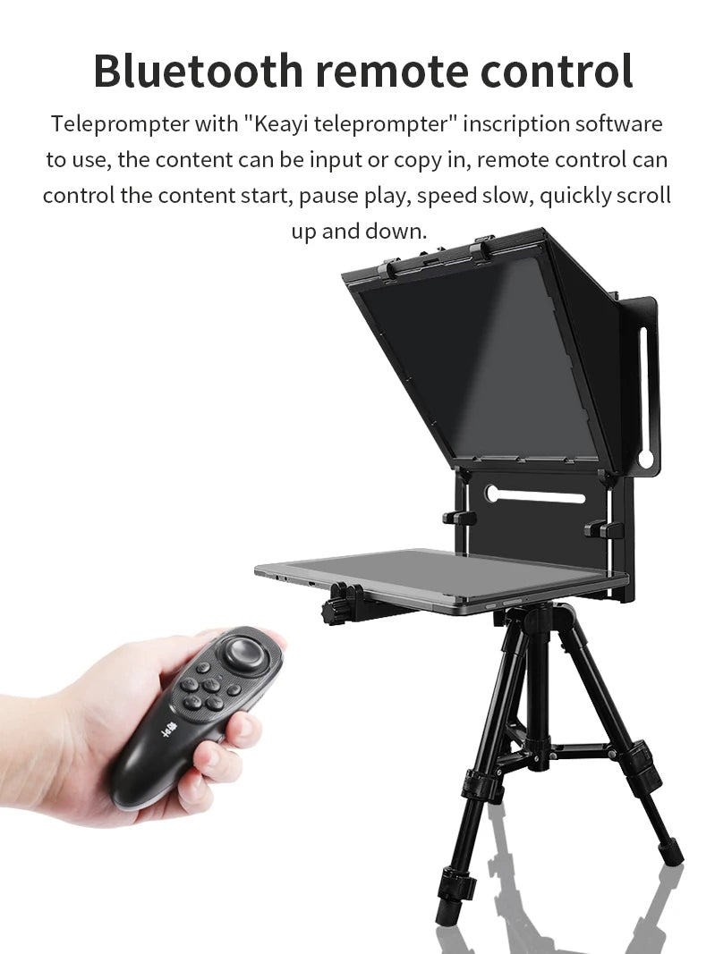 Foldable Teleprompter for 12 Inch Tablets and Phones