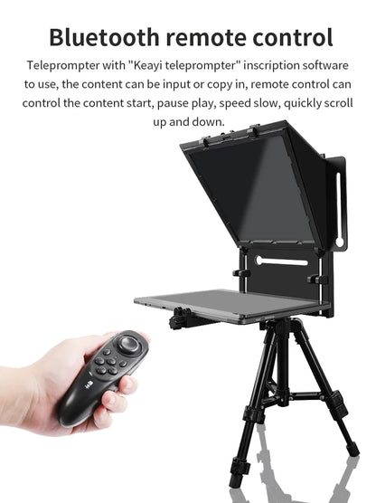 Foldable Teleprompter for 12 Inch Tablets and Phones