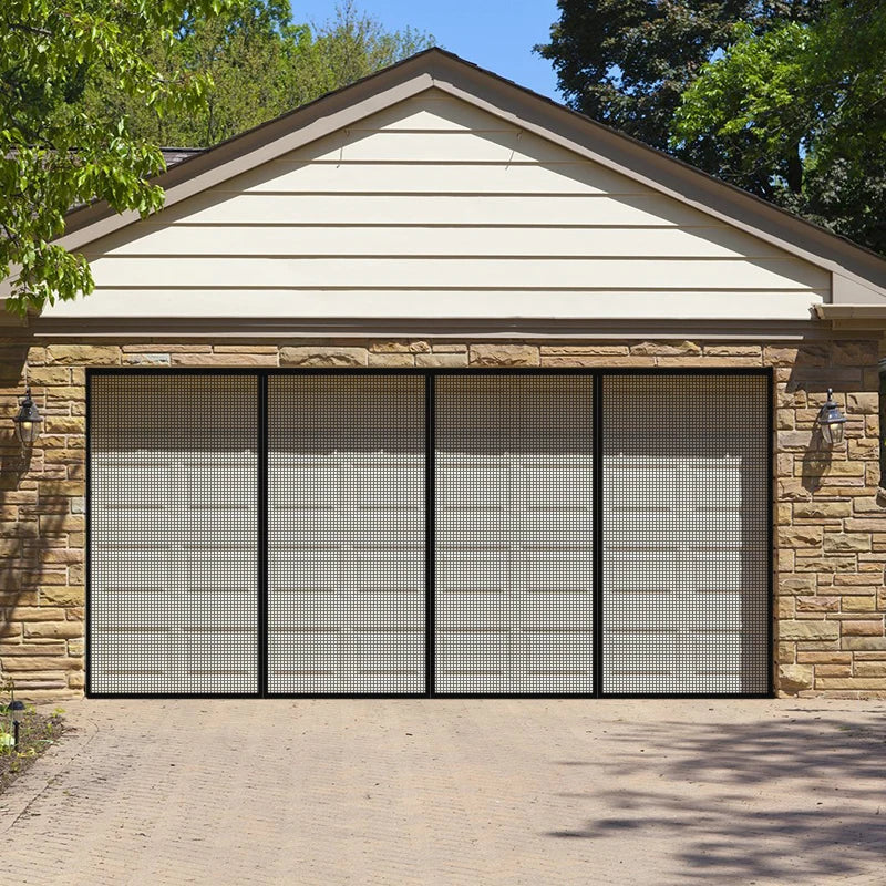 Magnetic Garage Door Insect Screen White Net Curtain
