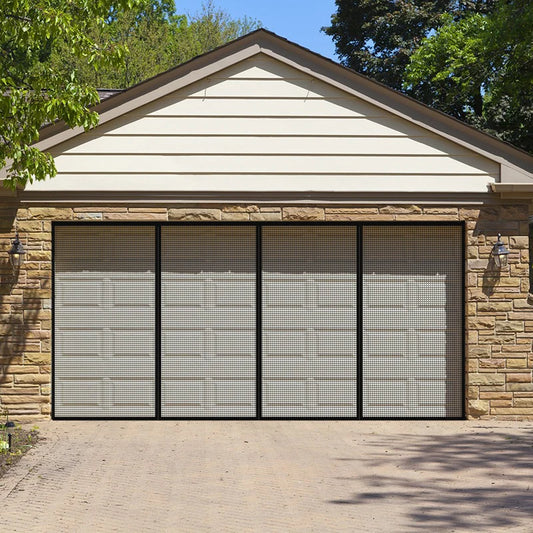 Magnetic Garage Door Insect Screen White Net Curtain