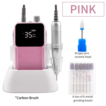 Professional Pink Electric Nail File 35000RPM Desktop Pedicure Tool