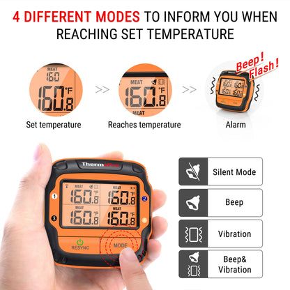 Wireless Meat Thermometer 4 Probes 150m Range