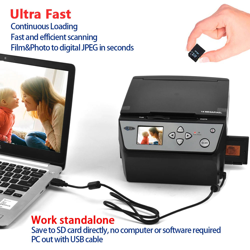 22MP Film & Photo Scanner with 16GB SD Card