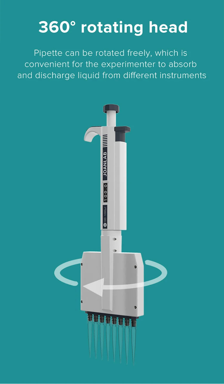 Digital 8-Channel Pipette 0.5–10µl Laboratory Tool