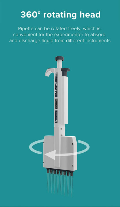 Digital 8-Channel Pipette 0.5–10µl Laboratory Tool
