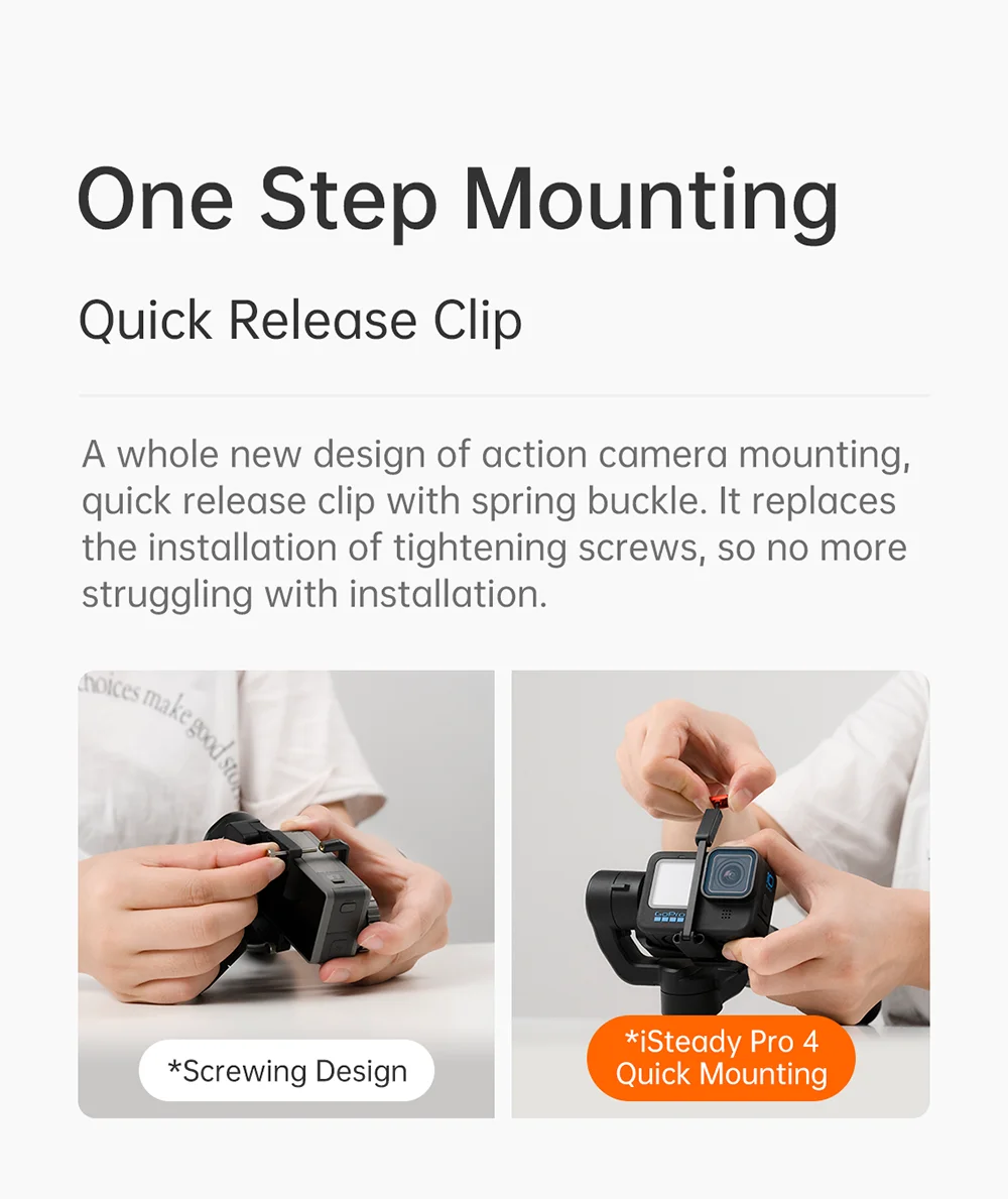 Waterproof 3-Axis Camera Gimbal for Smooth Action Video Shooting