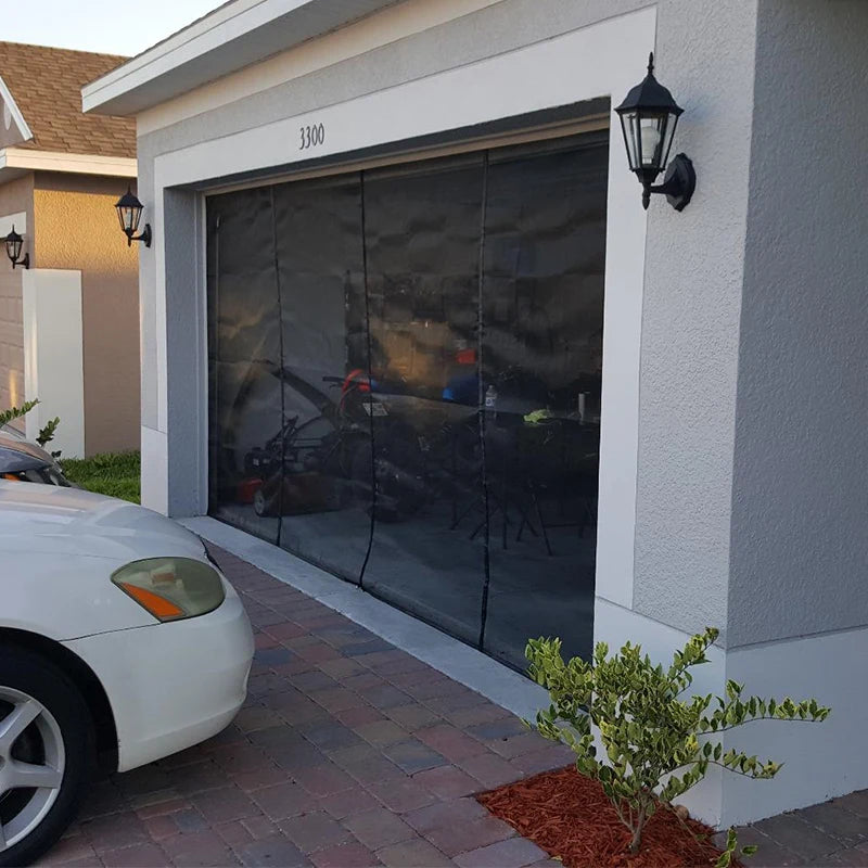 Magnetic Garage Door Insect Screen White Net Curtain