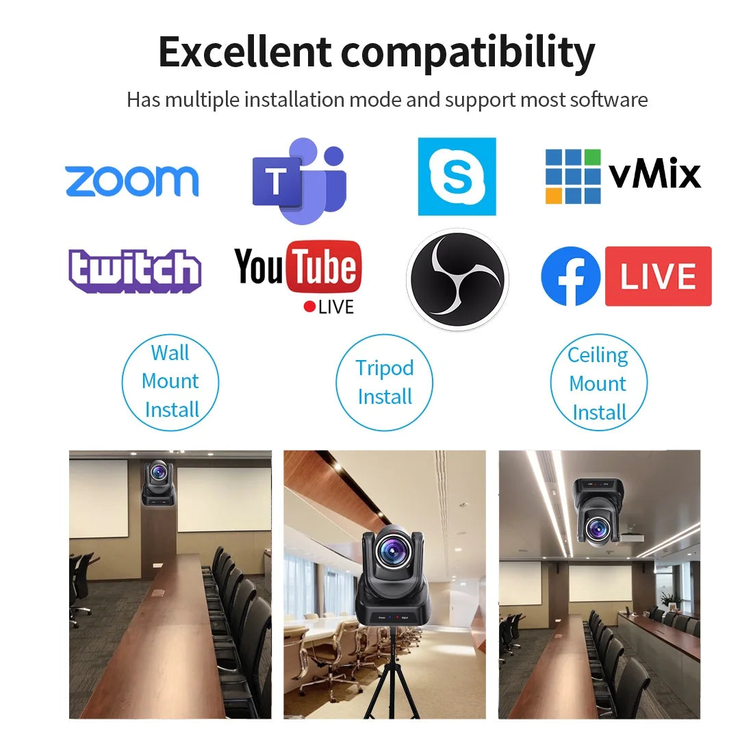 30X Zoom POE NDI PTZ Streaming Camera HDMI IP