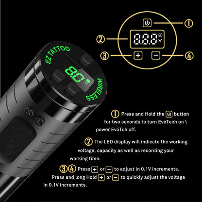 Cordless Tattoo Pen Kit Gray 40 Tattoo Needles