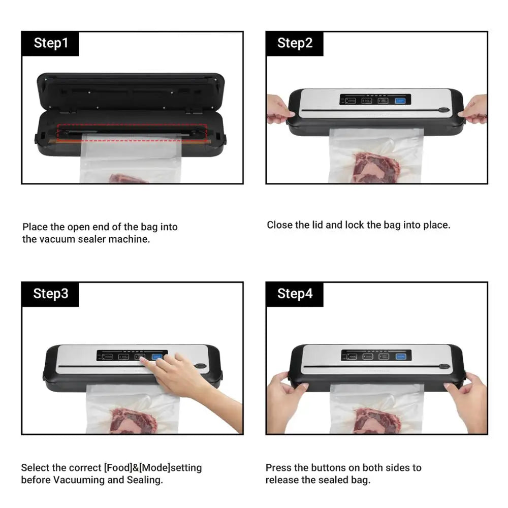 Automatic Vacuum Sealer Food Preservation Machine with Cutter