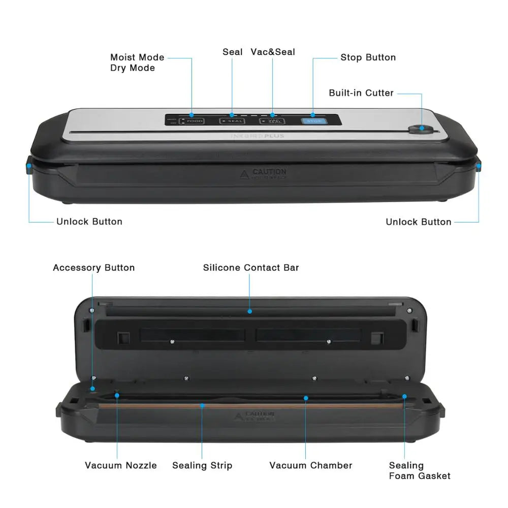 Automatic Vacuum Sealer Food Preservation Machine with Cutter
