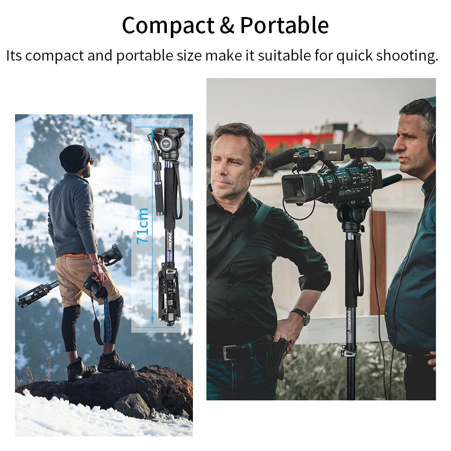 Professional Video Monopod Kit with Fluid Head Stand