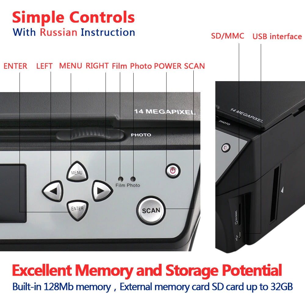 22MP Film & Photo Scanner with 16GB SD Card