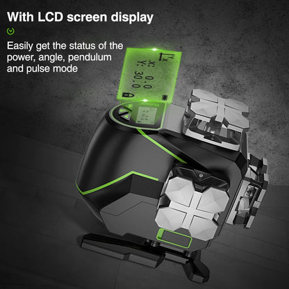 4D Cross-Line Green Laser Level Rechargeable Smart