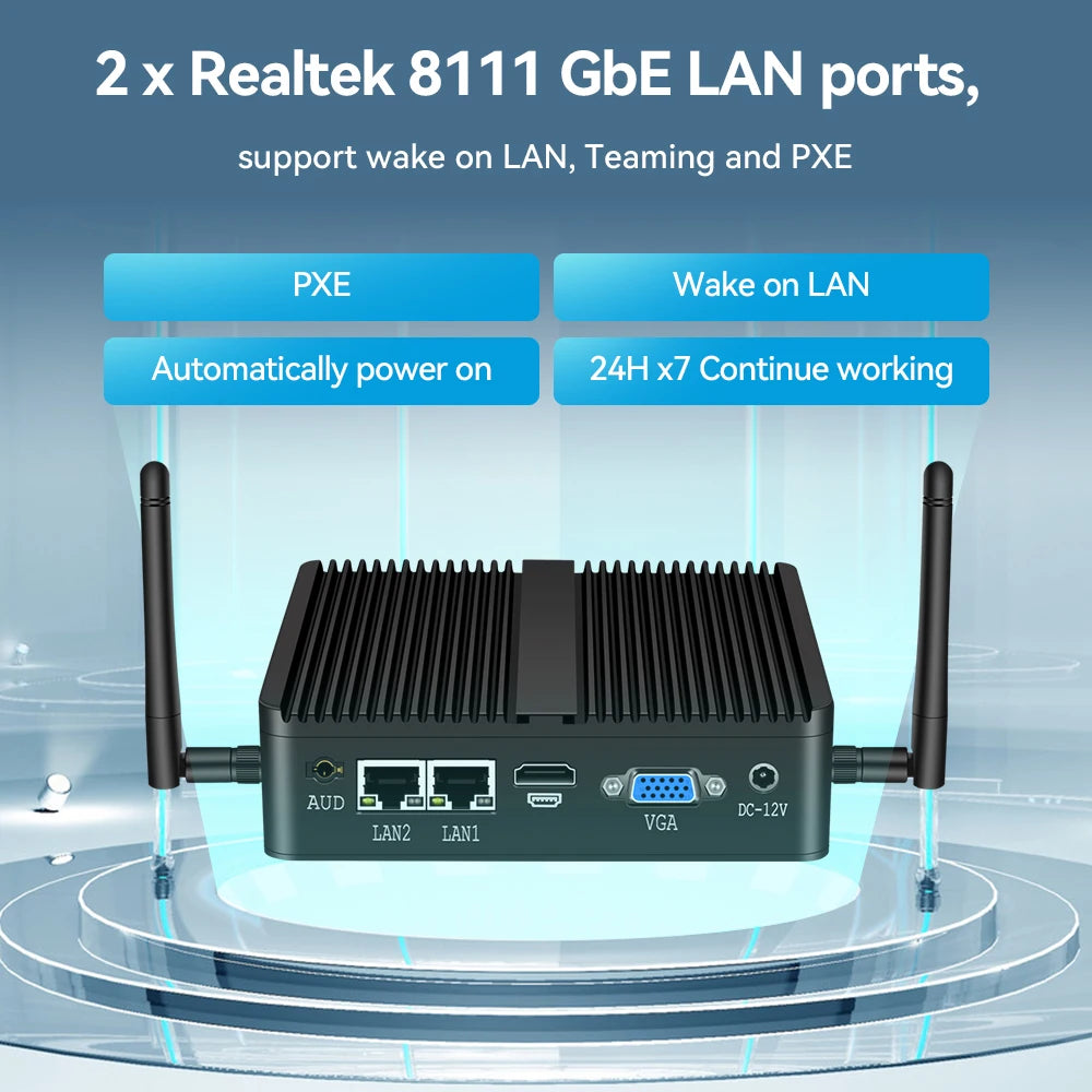 Silent Mini Desktop 4GB 64GB SSD WiFi Ready