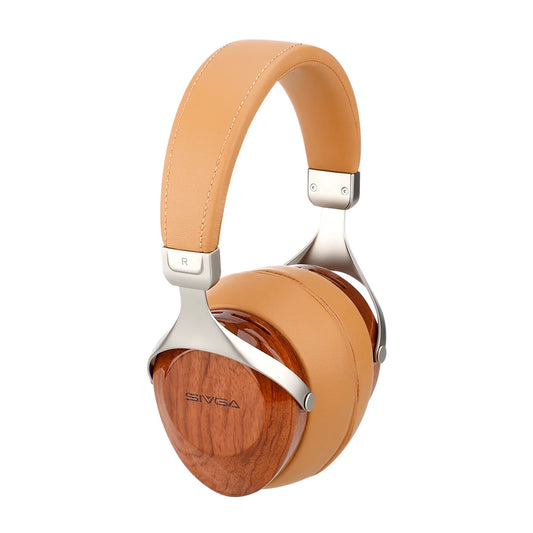 Brown Wooden Closed-Back Audiophile Headset