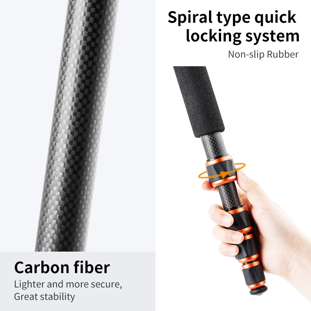 60 Inch Carbon Fiber Tripod with Detachable Monopod